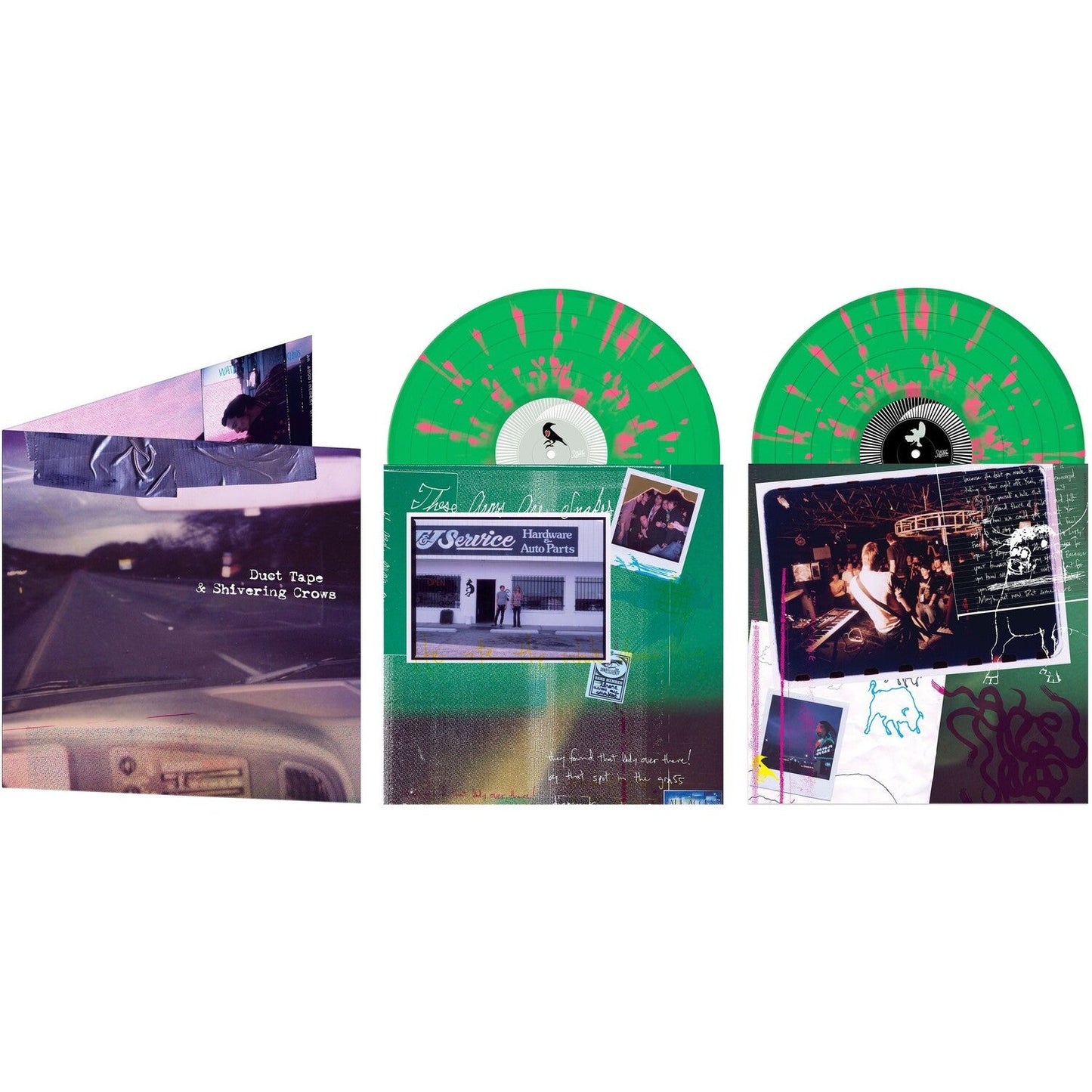 Duct Tape & Shivering Crows (Translucent Green W/ Opaque Pink Splatter LP Vinyl)