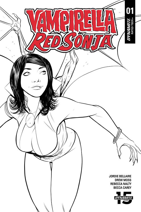 RED SONJA VAMPIRELLA #1 1:10 Drew MOSS B&W Variant (09/04/2019) DYNAMITE