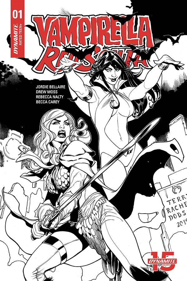 RED SONJA VAMPIRELLA #1 1:50 Terry DODSON B&W Variant (09/04/2019) DYNAMITE