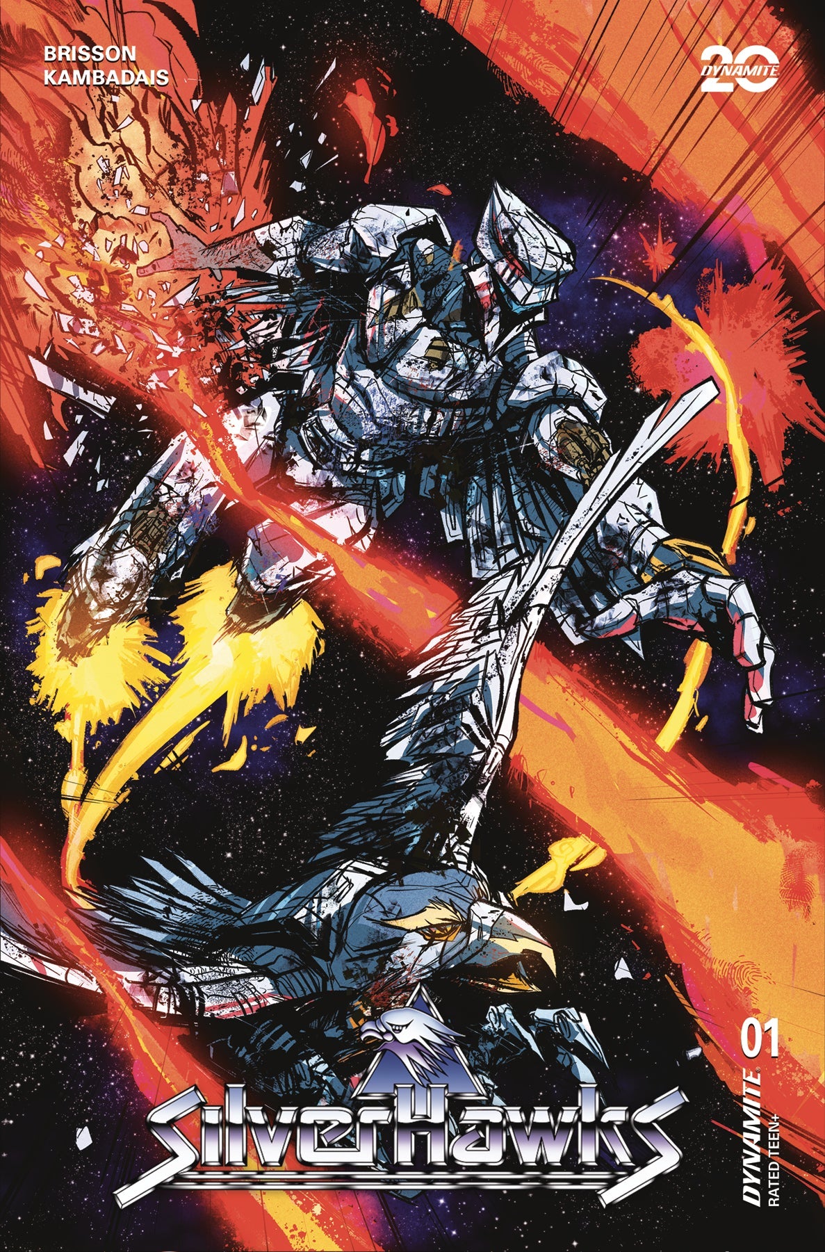 Silverhawks #1 R 1:10 David Cousens Battle Damage Variant (01/29/2025) Dynamite