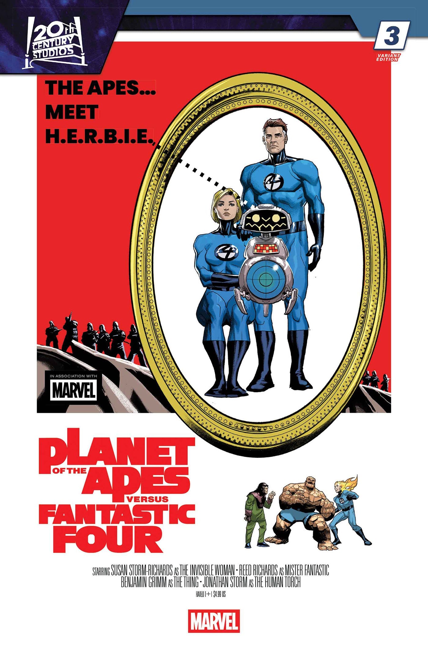 Planet Of The Apes Vs. Fantastic Four #3 Pete Woods Movie Homage Variant (04/15/2026) Marvel