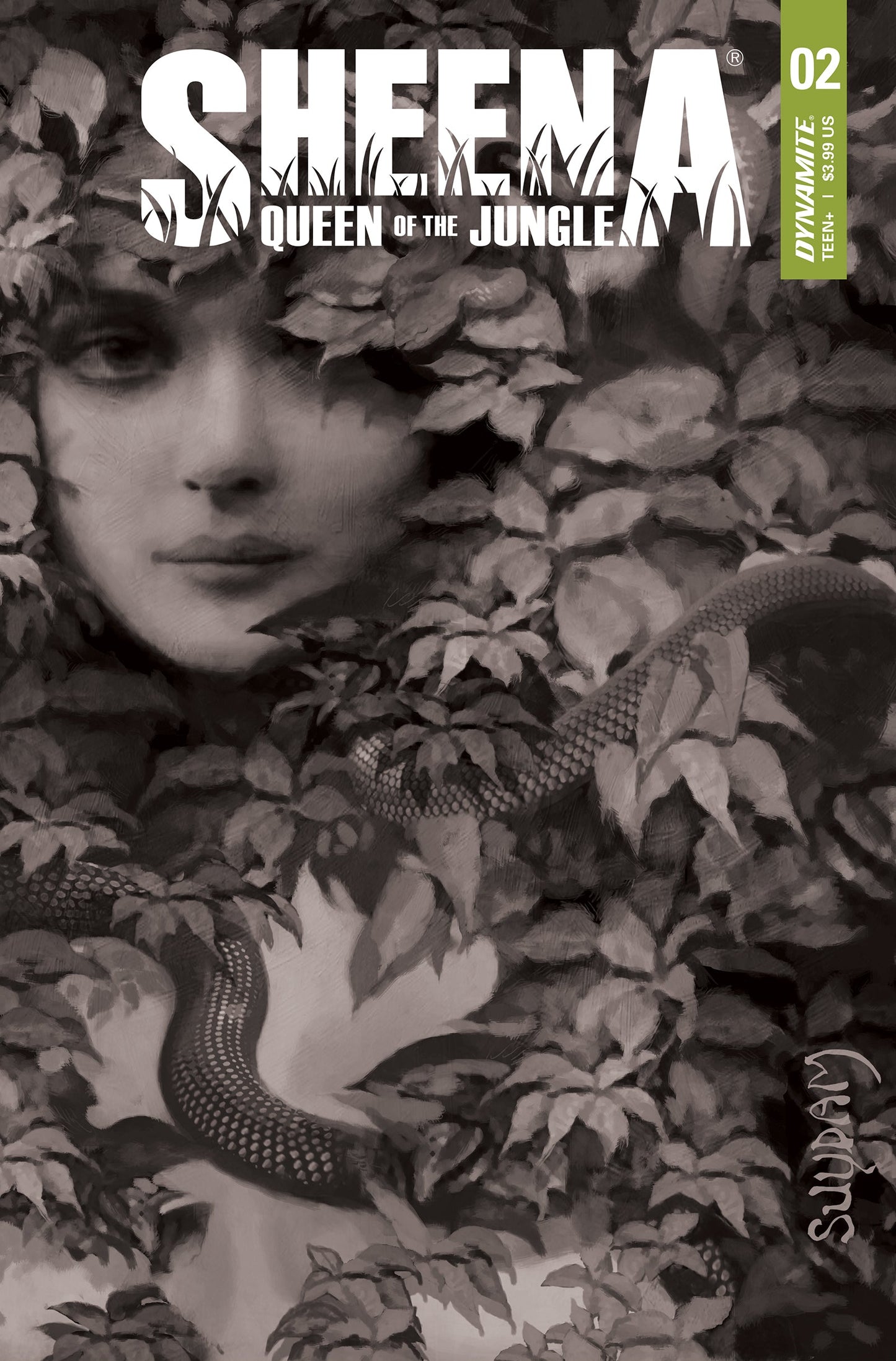 Sheena Queen Jungle #2 I 1:30 Arthur Suydam B&W Variant (12/15/2021) Dynamite