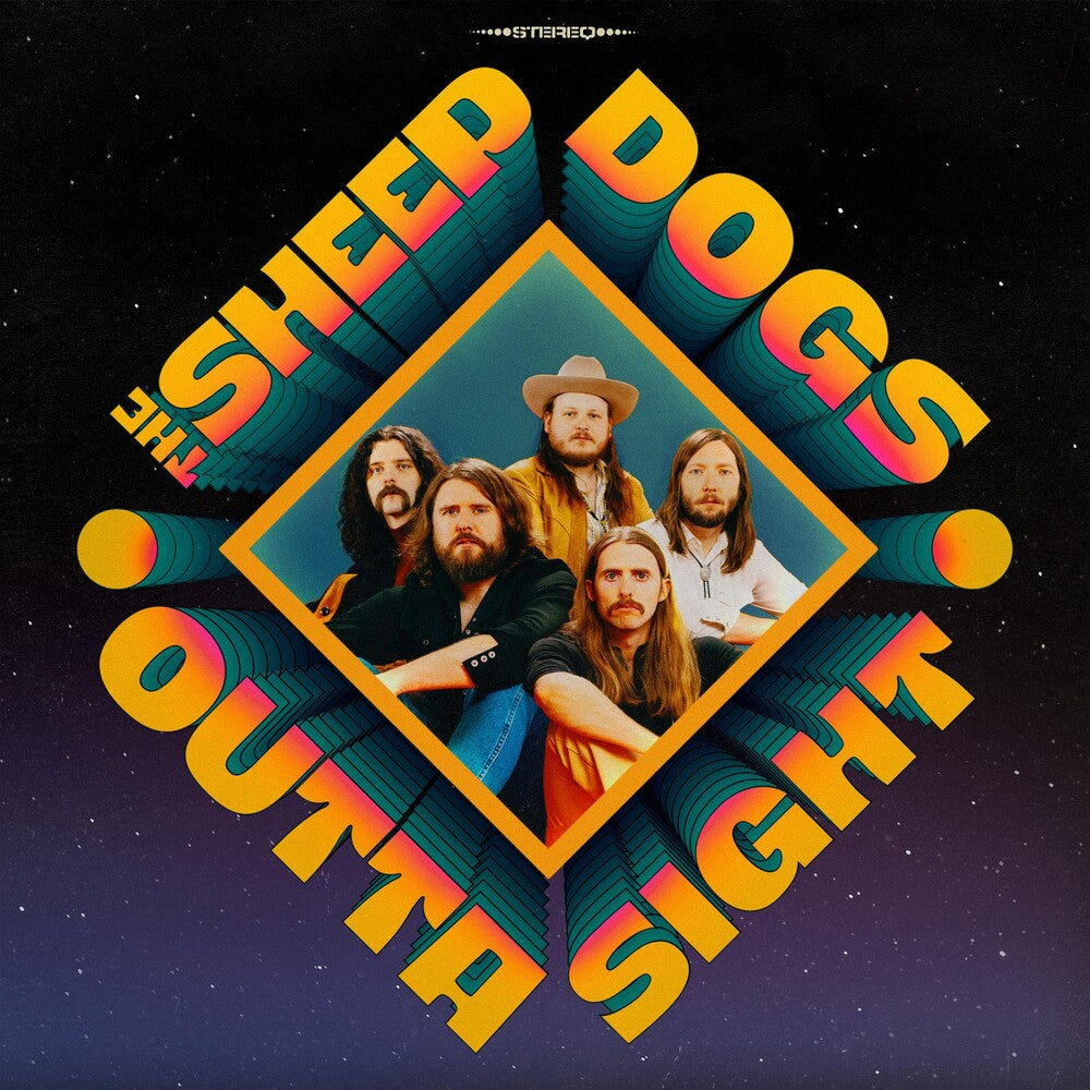 the album cover for The Sheepdogs - Outta Sight - Multi-Splatter Colored Vinyl