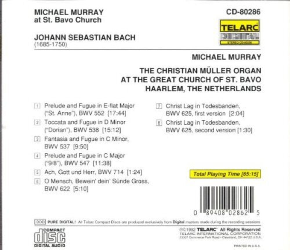MICHAEL MURRAY - Bach At St. Bravo's Music CD