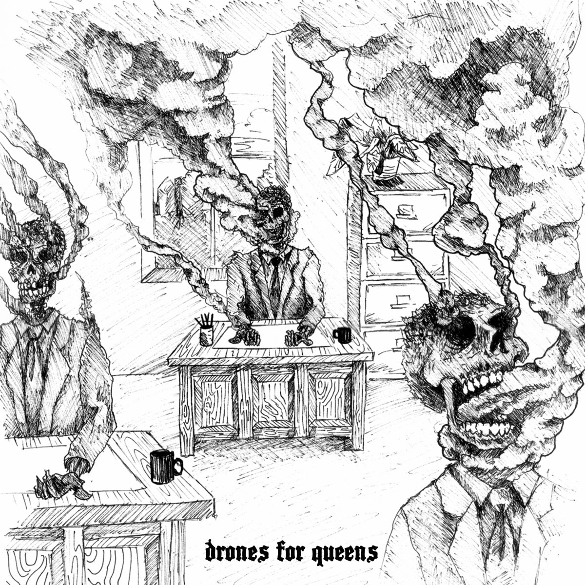 OCCULT 45 / DRONES FOR QUEENS - Split 7-Inch Record (Limited Edition Of 75 Copies on Red Vinyl)
