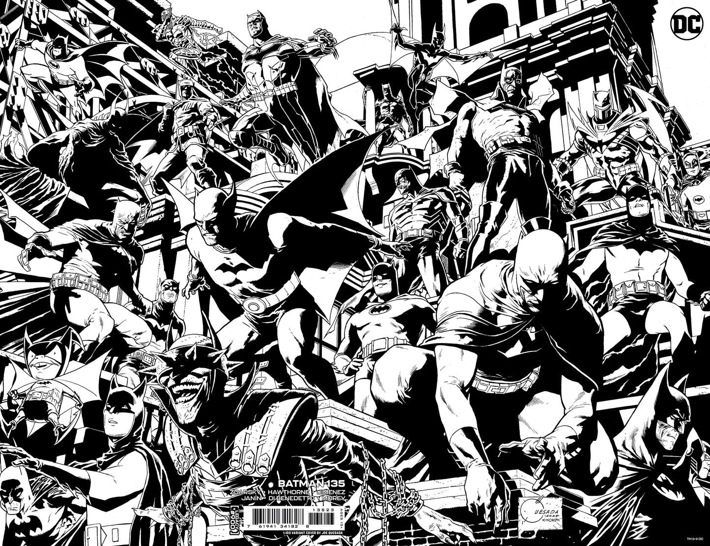 Batman #135 K 1:100 Joe Quesada Black & White Card Stock Variant (#900) (05/02/2023) Dc