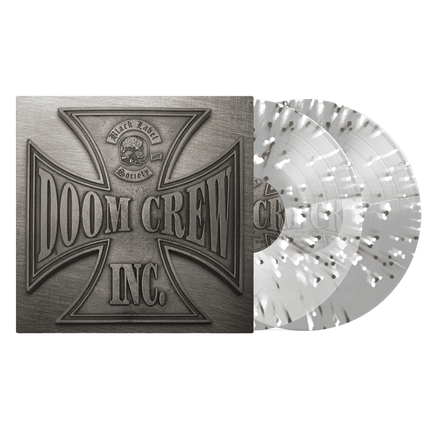 Black Label Society - Doom Crew Inc. Half Clear Half Grey With Black And White Splatter