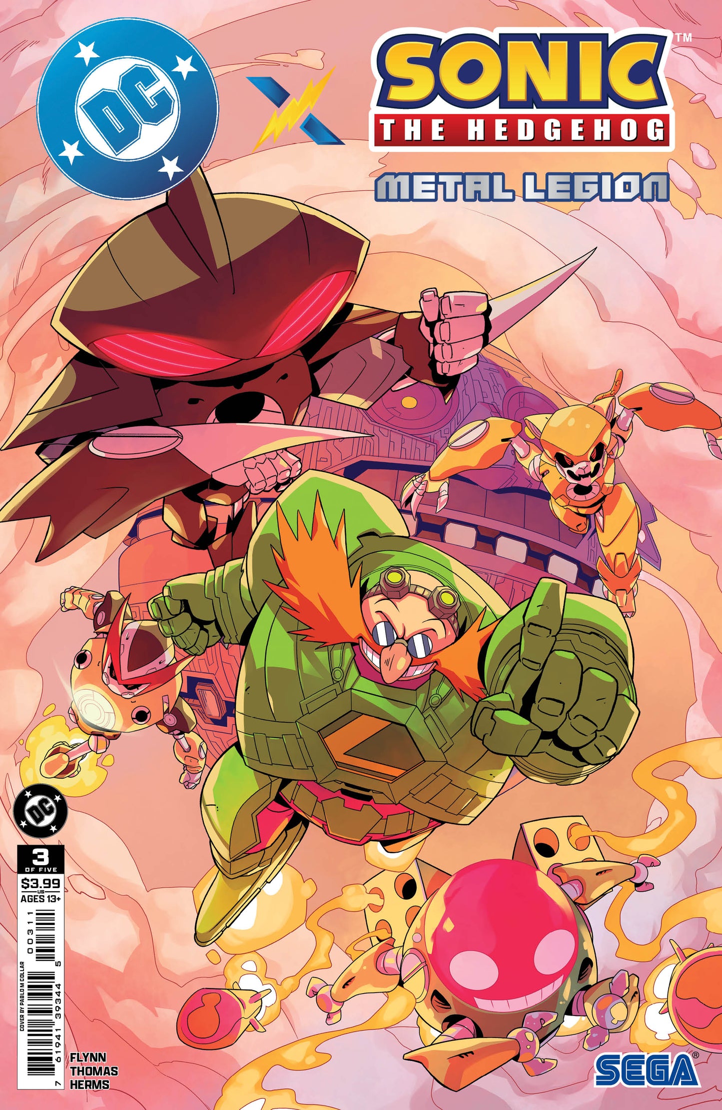 Dc X Sonic The Hedgehog The Metal Legion #3 (Of 5) A Pablo M Collar (07/01/2026) Dc