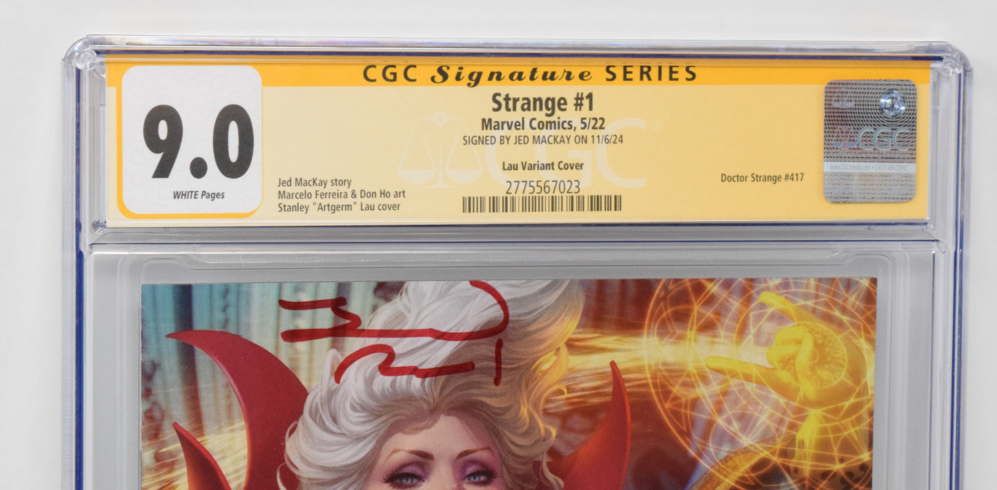 Strange #1 Marvel 2022 Stanley Artgerm Lau CGC SS 9.0 SIGNED Jed MacKay Variant