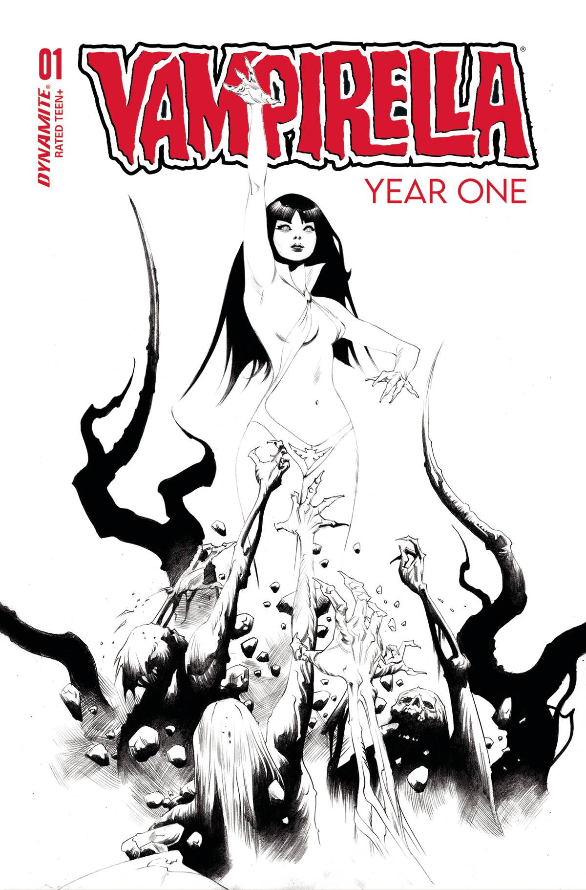 Vampirella Year One #1 ZE 1:10 Jae Lee B&W FOC Bonus Variant (07/27/2022) Dynamite