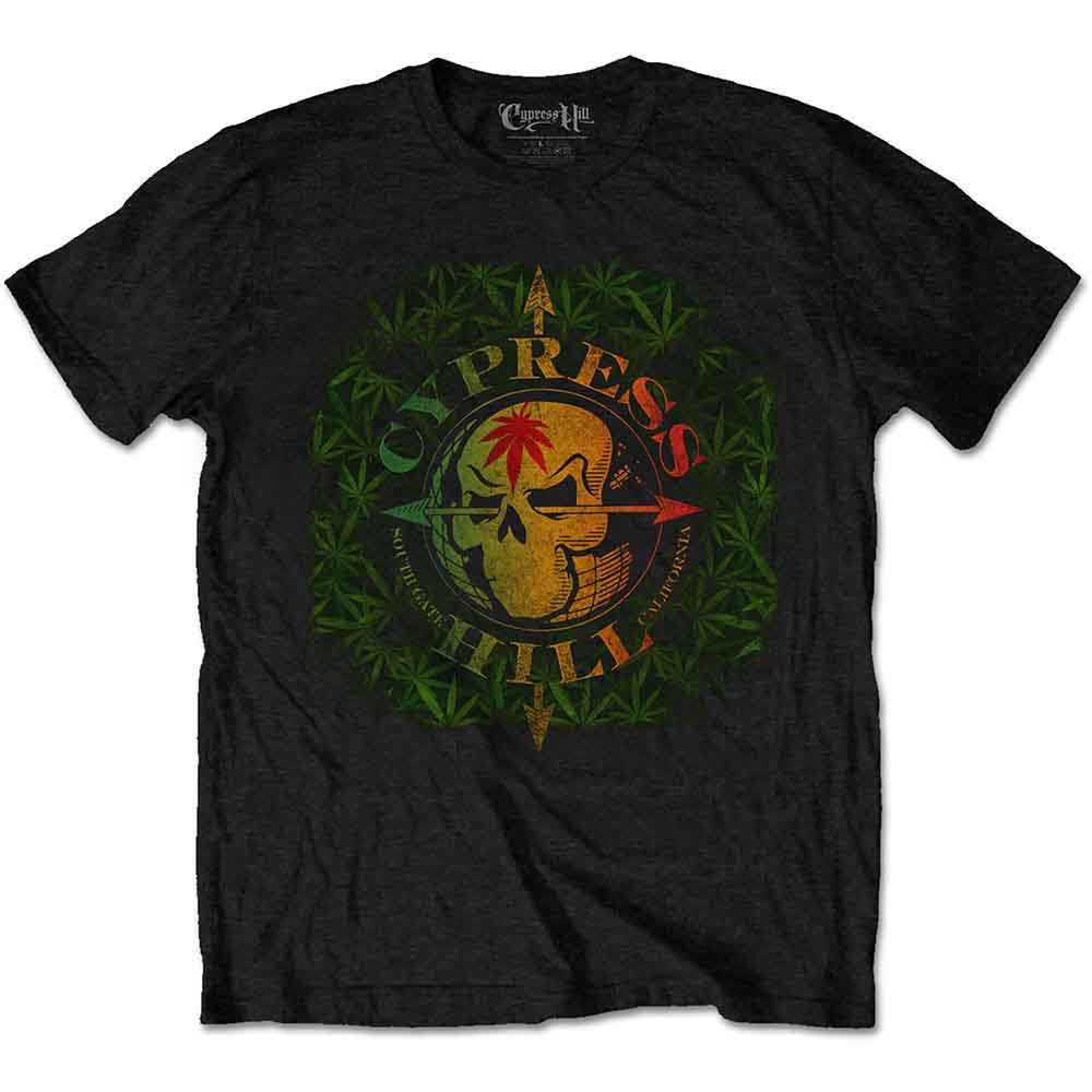 Cypress Hill - Camiseta con el logotipo y las hojas de South Gate