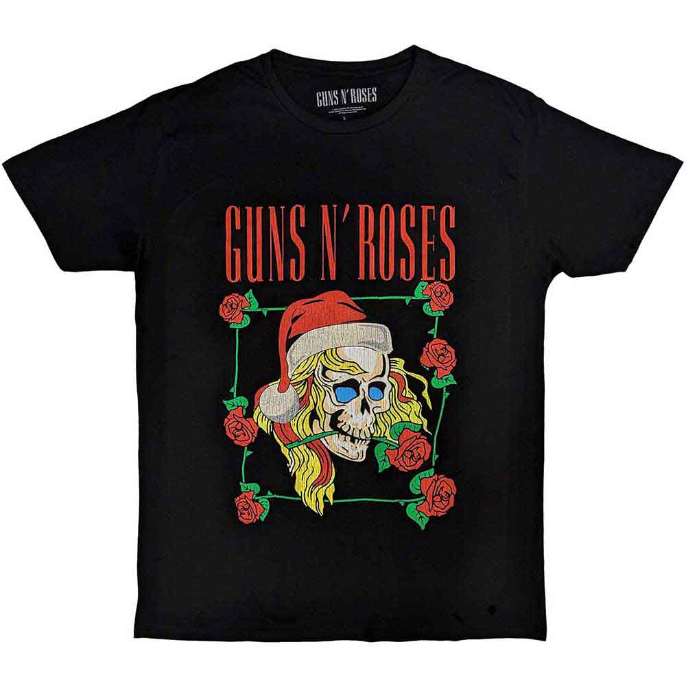 Guns N' Roses - Camiseta con calavera navideña
