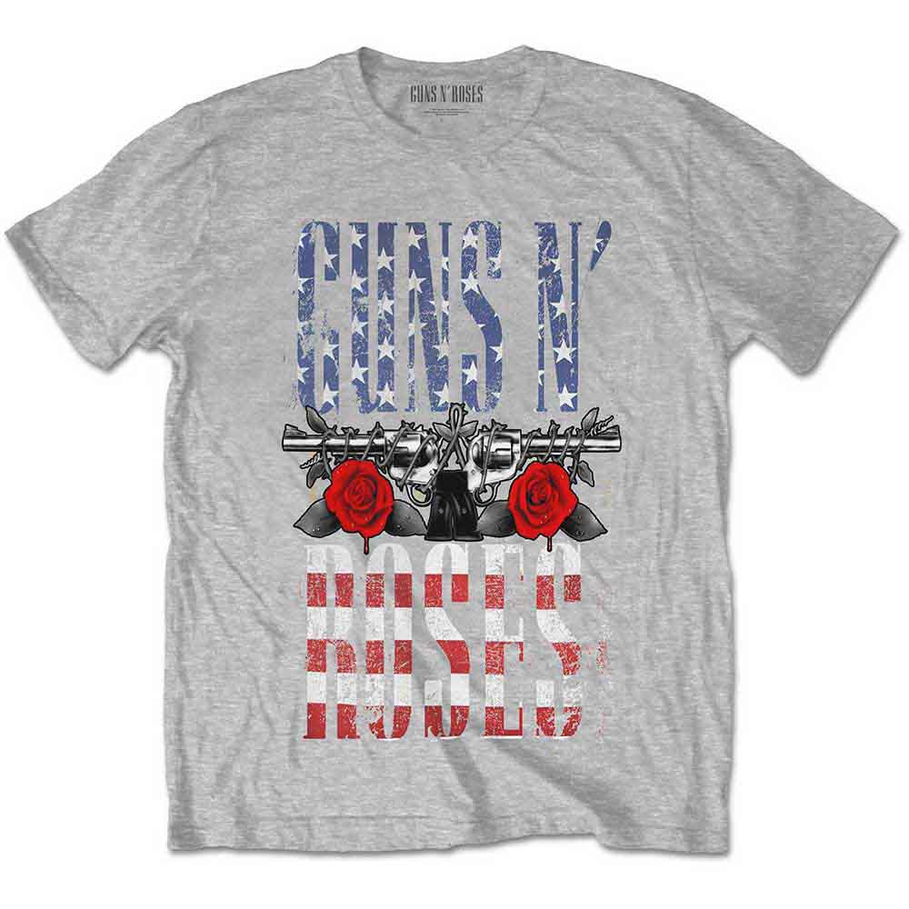 Guns N' Roses - Camiseta con el logo de la bandera de Estados Unidos