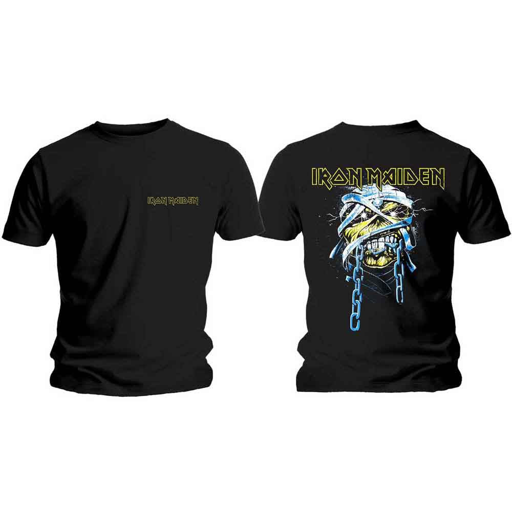 Iron Maiden - Camiseta con cabeza y logotipo de Powerslave