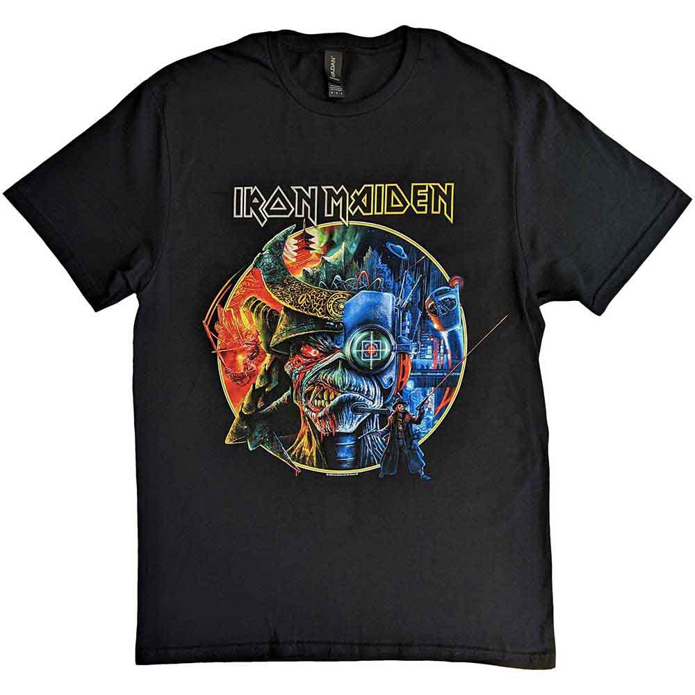 Camiseta con el arte circular de la gira The Future Past Tour '23 de Iron Maiden