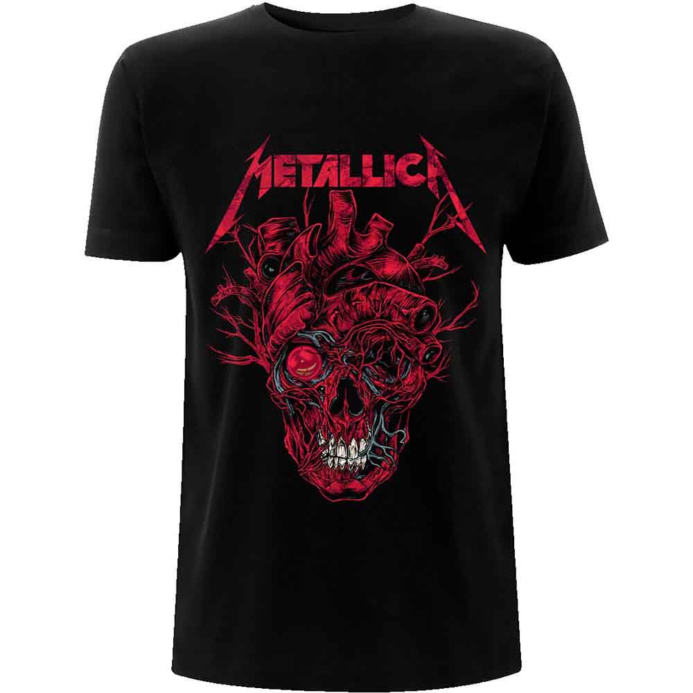 Metallica - Camiseta con calavera en forma de corazón