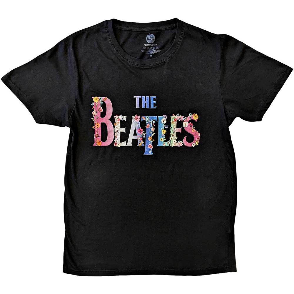 Los Beatles - Camiseta con el logotipo floral
