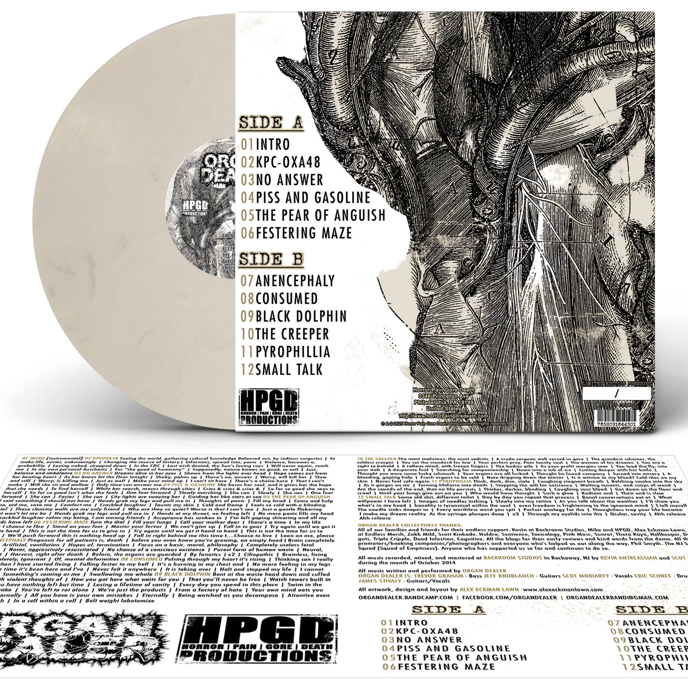 ORGAN DEALER - Visceral Infection LP (White w/ Black Marble) LTD To 77