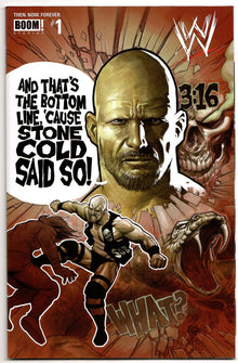 WWE THEN NOW FOREVER #1 B Boom 2016 NM Eric Powell Stone Cold Steve Austin Variant Wrestling