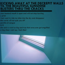 Kicking Away At The Decrepit Walls Til The Beautiful Sunshine Blisters Thru The Cracks