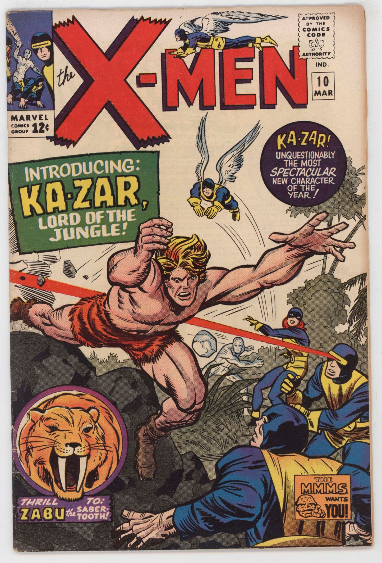 Uncanny X-Men 10 Marvel 1965 FN 1st Ka-Zar Jack Kirby Stan Lee