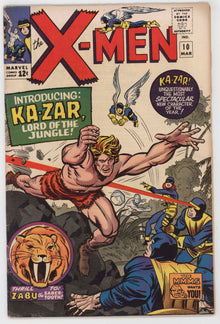 Uncanny X-Men 10 Marvel 1965 FN 1st Ka-Zar Jack Kirby Stan Lee