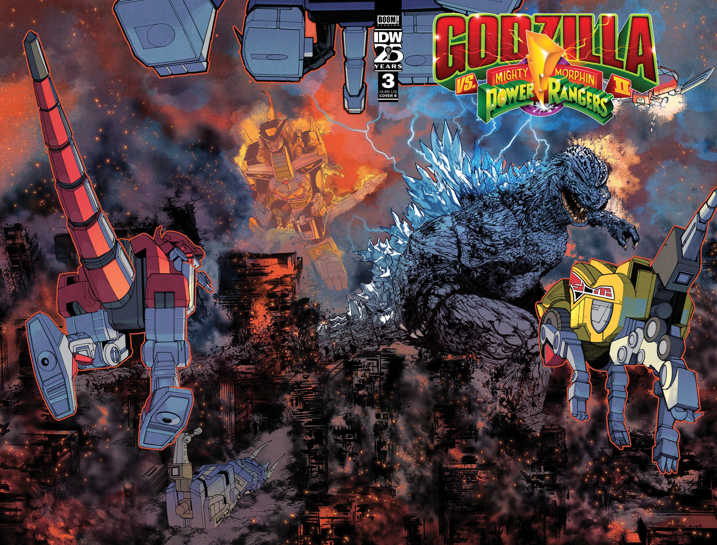 Godzilla Vs Mighty Morphin Power Rangers Mmpr Ii #3 B Alex Sanchez Variant (06/26/2024) Idw