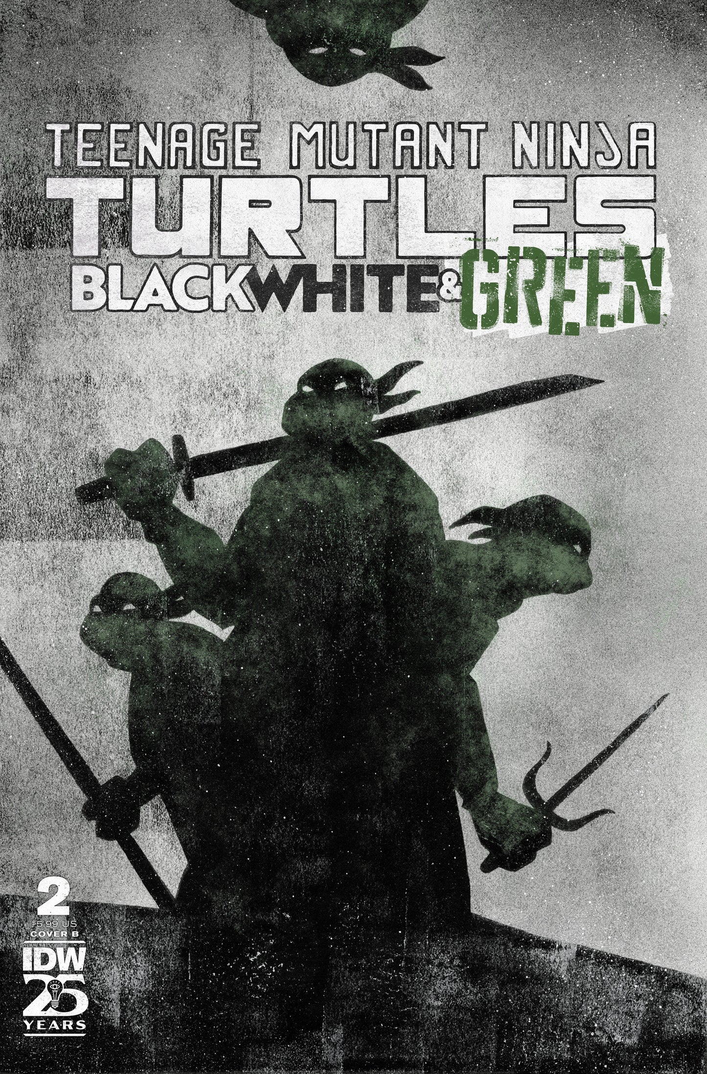 Teenage Mutant Ninja Turtles TMNT Black White & Green #2 B Jeffrey Love Variant (06/19/2024) Idw