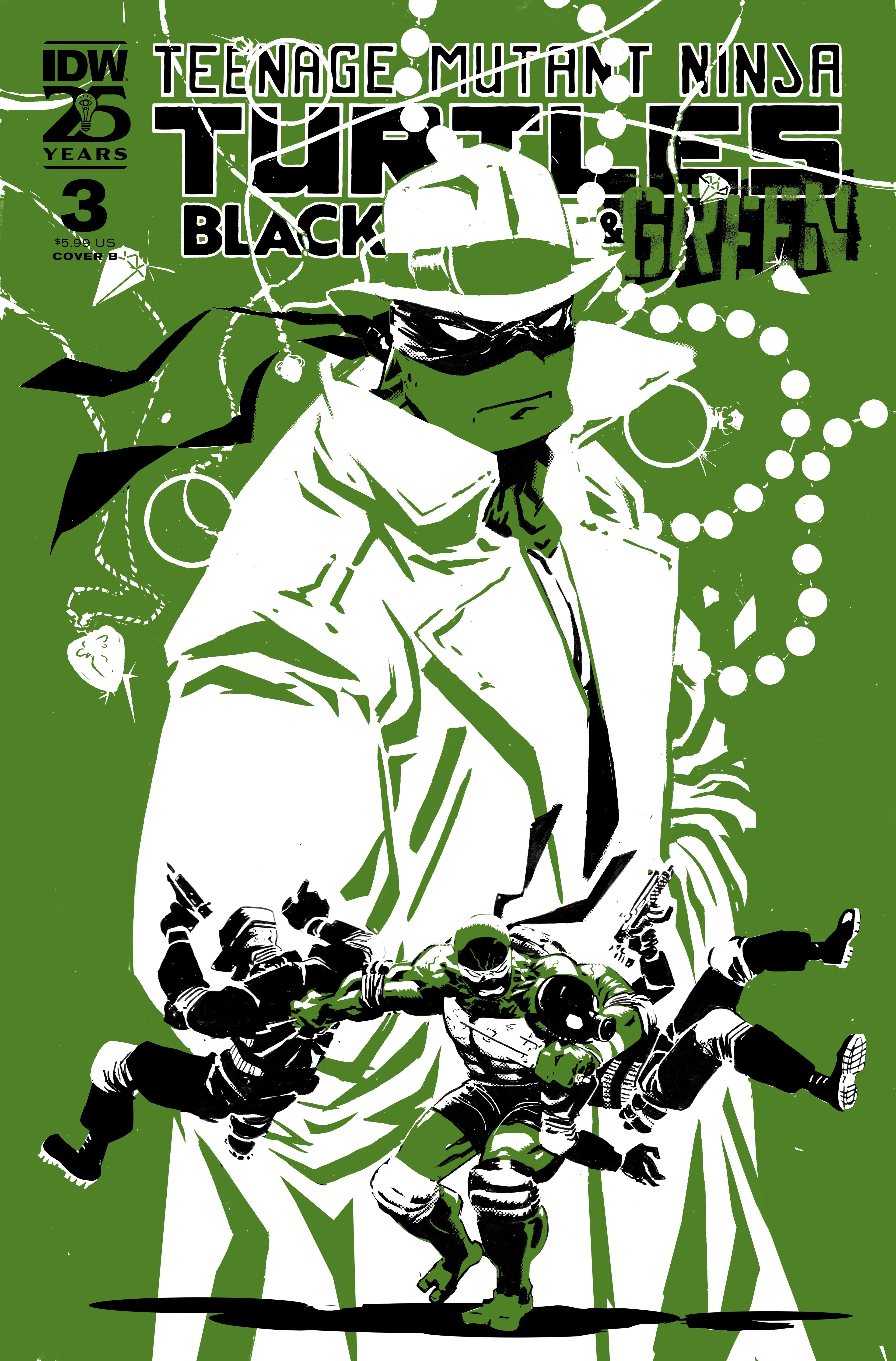 Teenage Mutant Ninja Turtles Black White And Green #3 B Rossmo Variant (07/31/2024) Idw