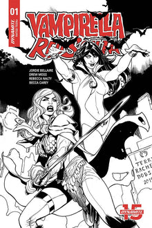 RED SONJA VAMPIRELLA #1 1:50 Terry DODSON B&W Variant  (09/04/2019) DYNAMITE
