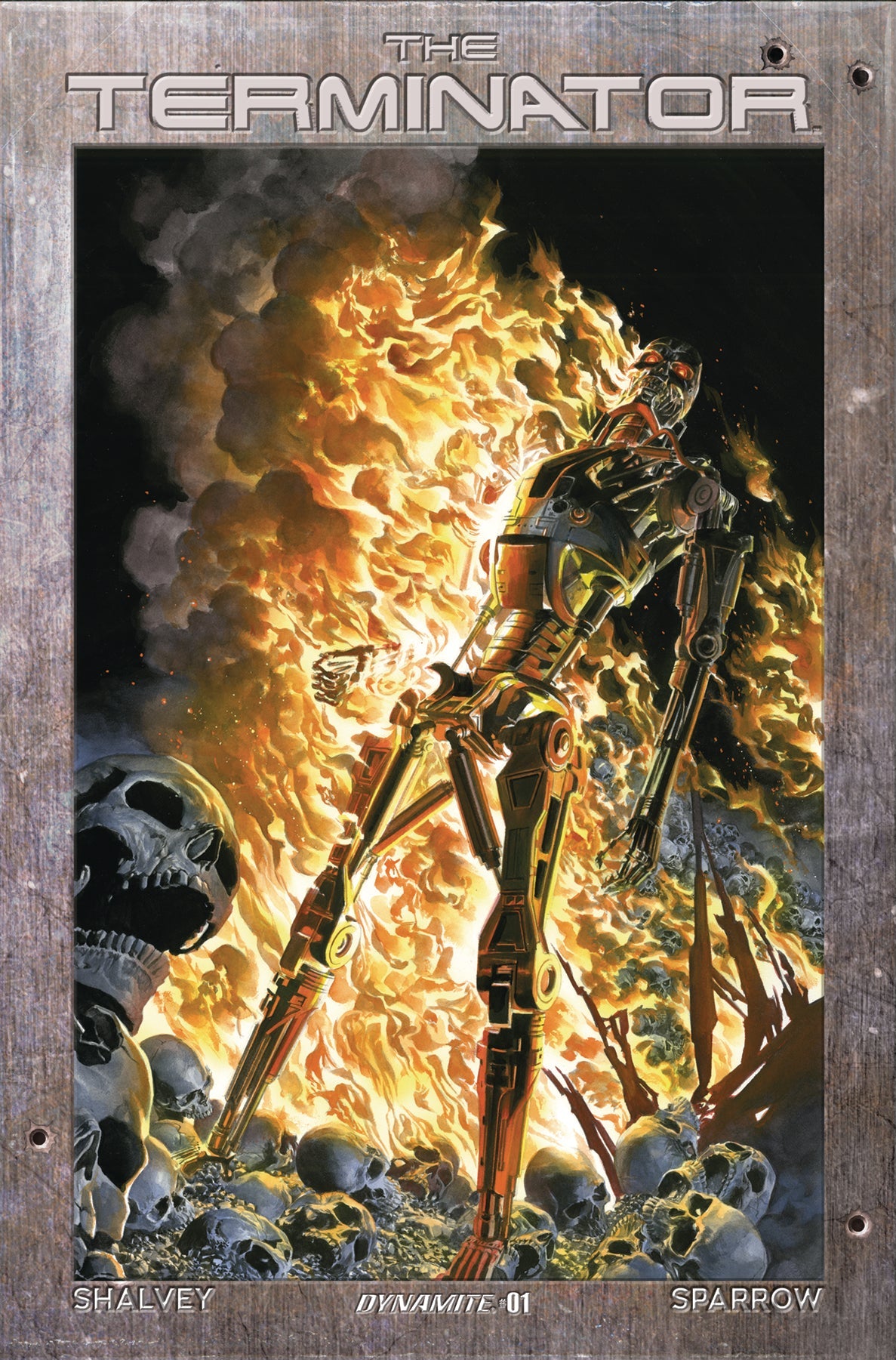 Terminator #1 P 1:20 Alex Ross Burning Earth Icon Foil Variant (10/09/2024) Dynamite