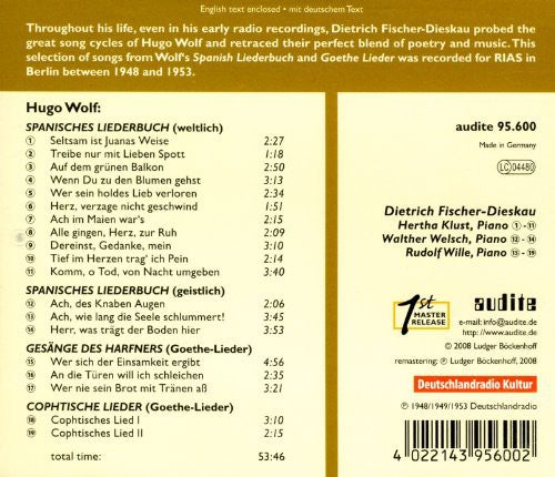 H. WOLF - Edition Fischer-Dieskau 2 [CD]
