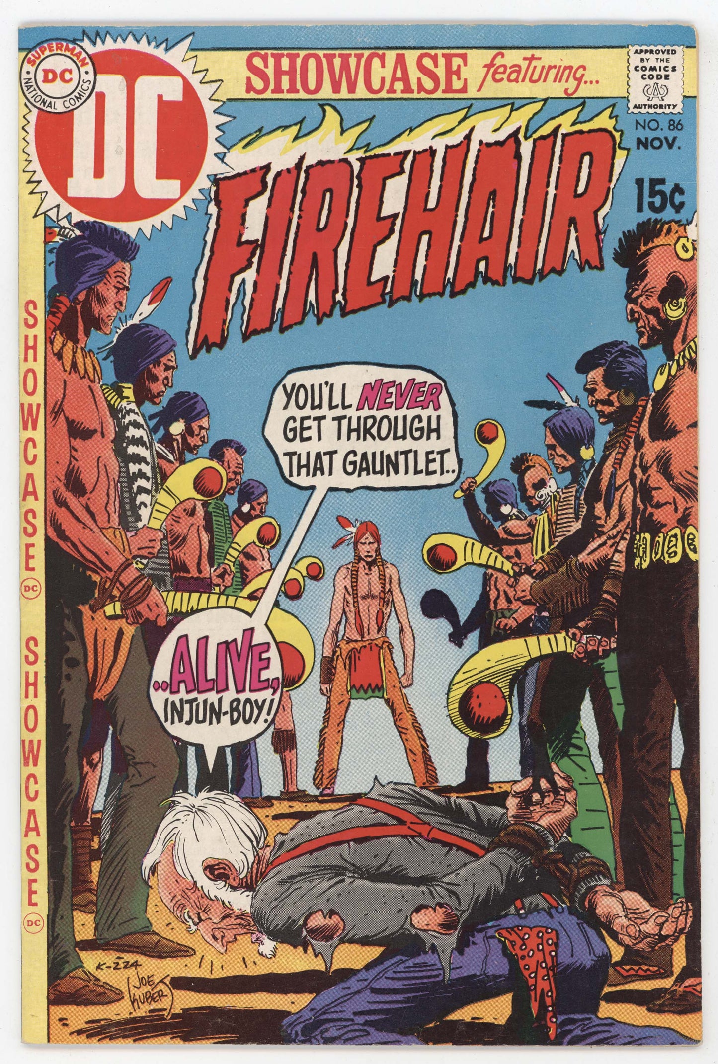 Showcase 86 DC 1969 FN VF Joe Kubert Firehair Native American Rope Bondage