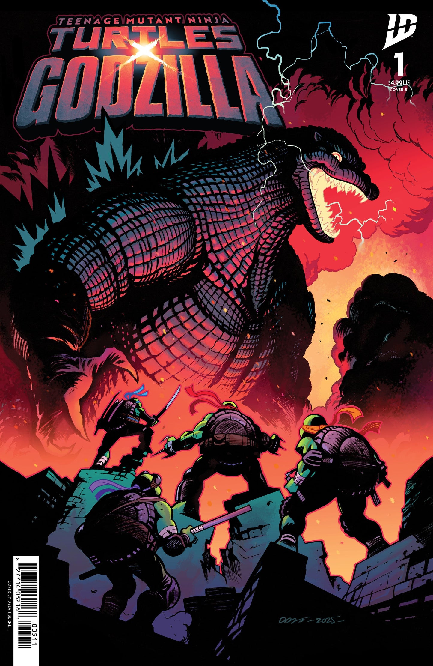 Teenage Mutant Ninja Turtles X Godzilla #1 F 1:25 Foil Dylan Burnett (11/12/2025) Idw