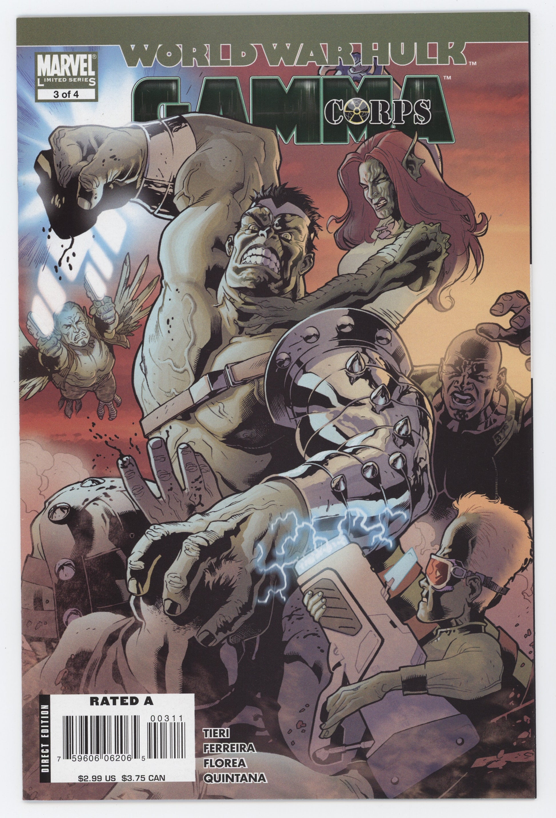 Hulk Roux World War Hulk Gamma Corps 3 Marvel 2007 NM Frank Tieri Stephane Roux ...