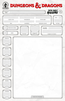 Dungeons & Dragons Total Party Killers #1 E Blank Cover-Character Sheet (07/22/2026) Dark Horse