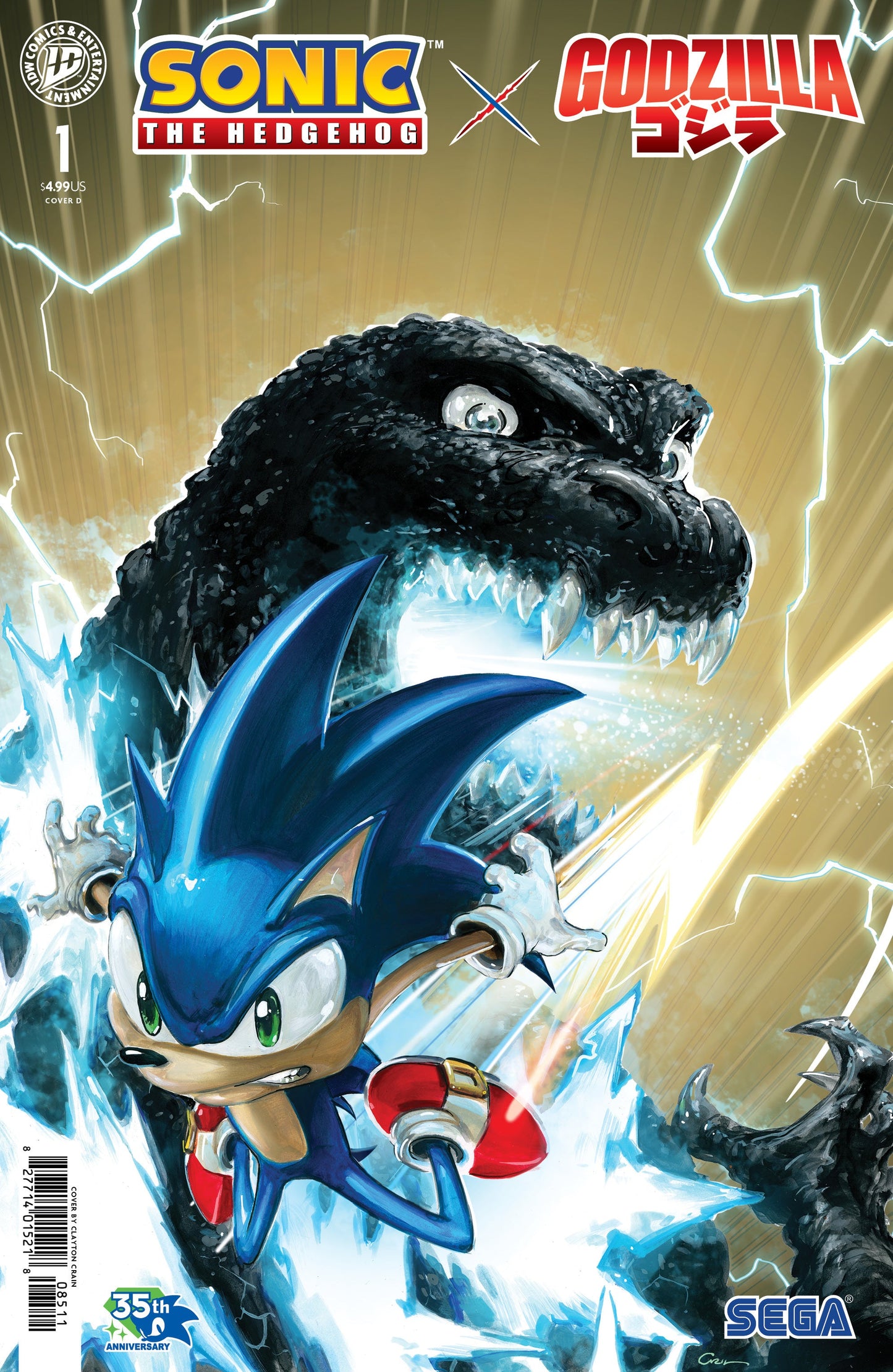 Sonic The Hedgehog X Godzilla #1 D Crain (07/15/2026) Idw