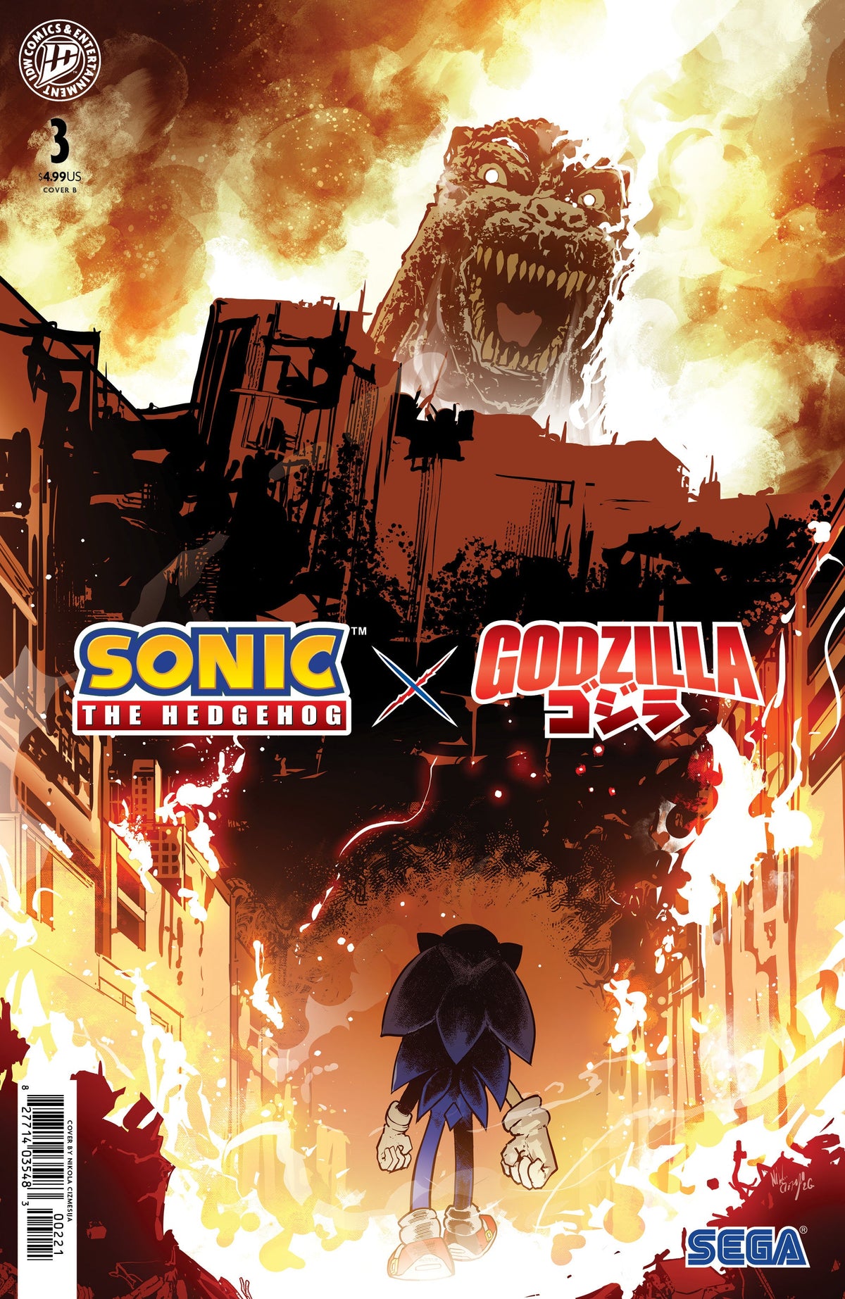 Sonic The Hedgehog X Godzilla #3 B Cizmesija (10/14/2026) Idw