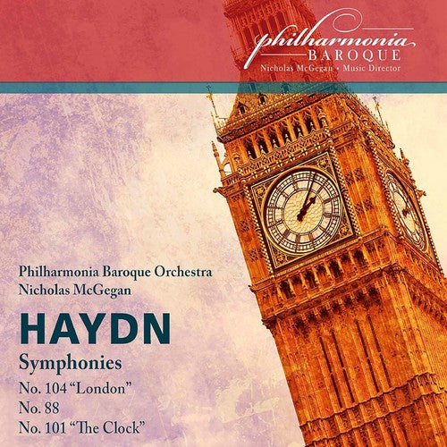 the album cover for Philharmonia Baroque Orchestra - Symphonies 88 101 & 104