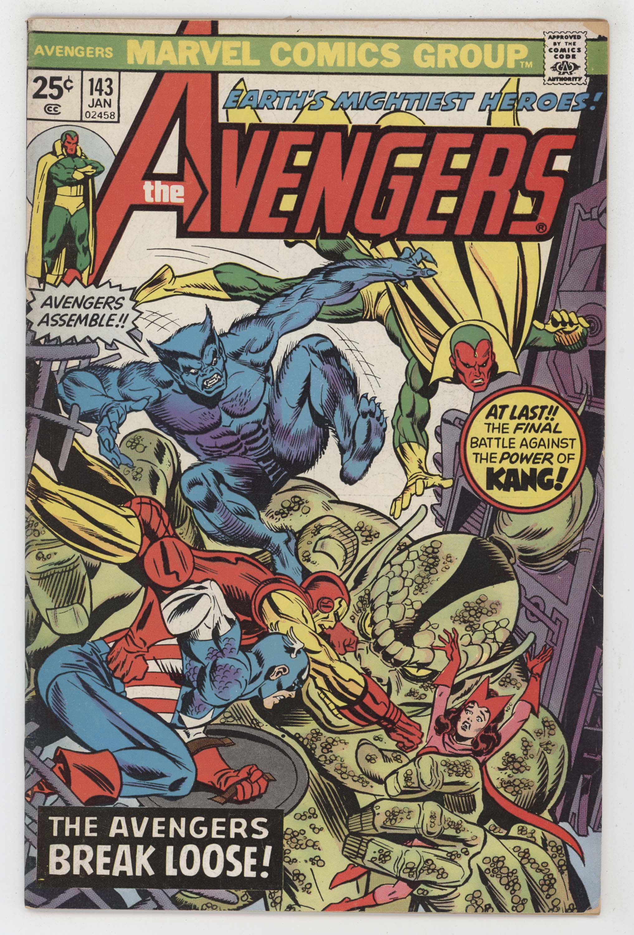 Avengers 143 Marvel 1975 VG George Perez Gil Kane Captain America Iron Man