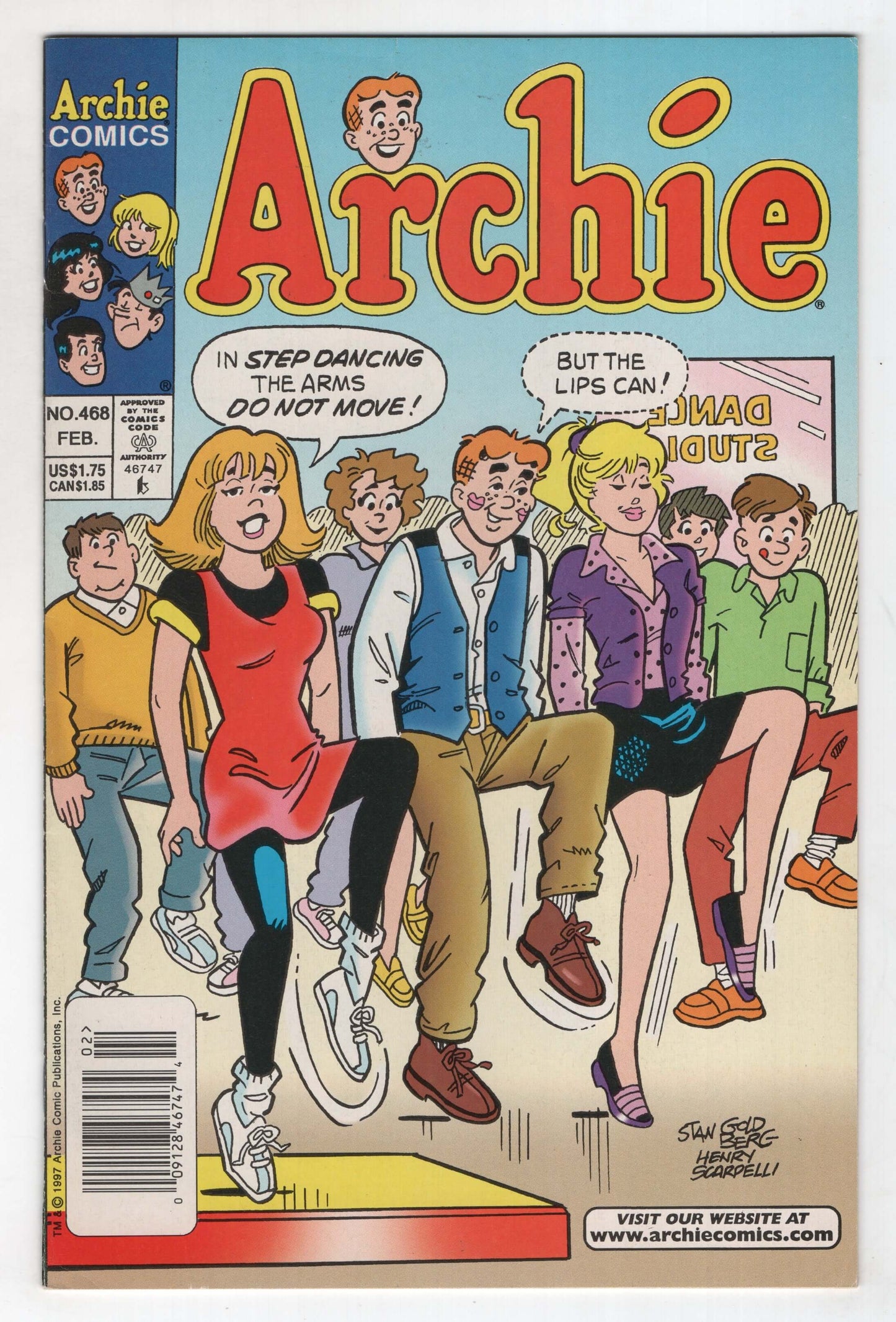 Archie Dance Archie 467 1998 VF Stan Goldberg Dance Aerobics Kiss Newsstand ...