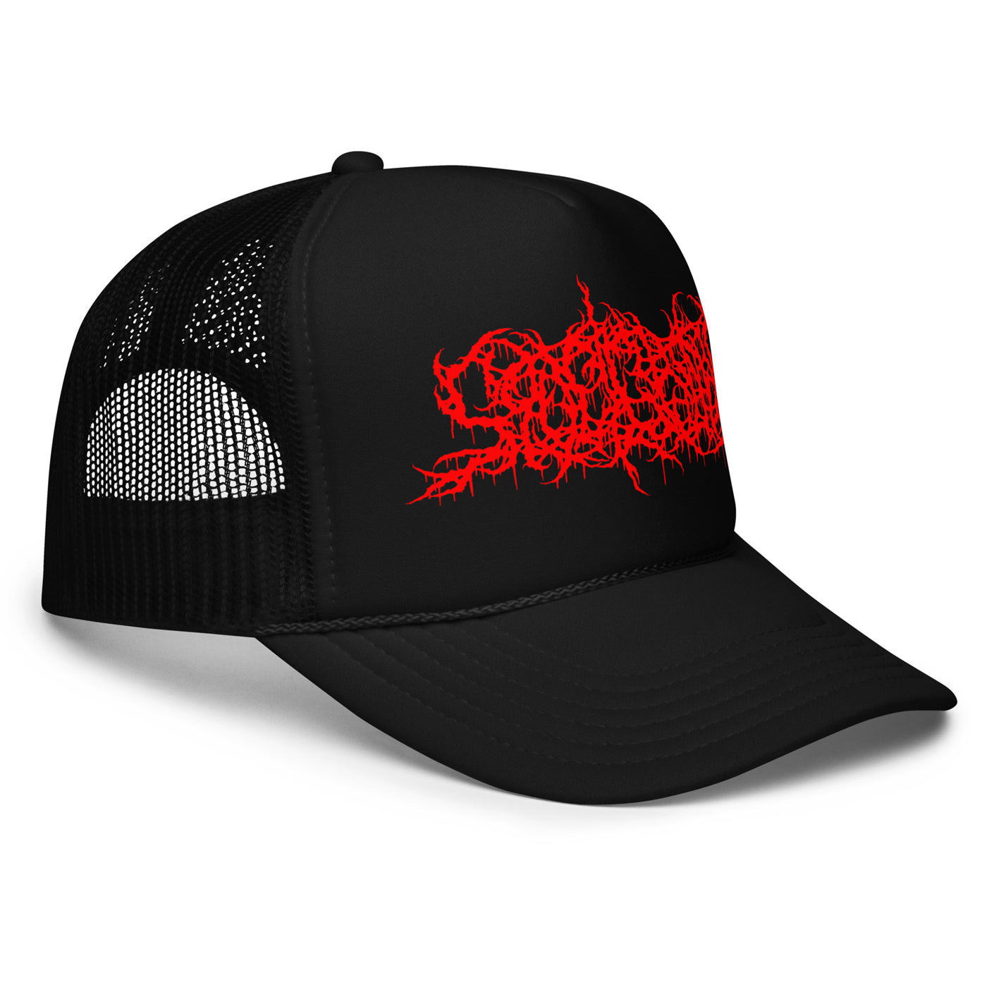 SQUELCHING - Red Logo Trucker Hat