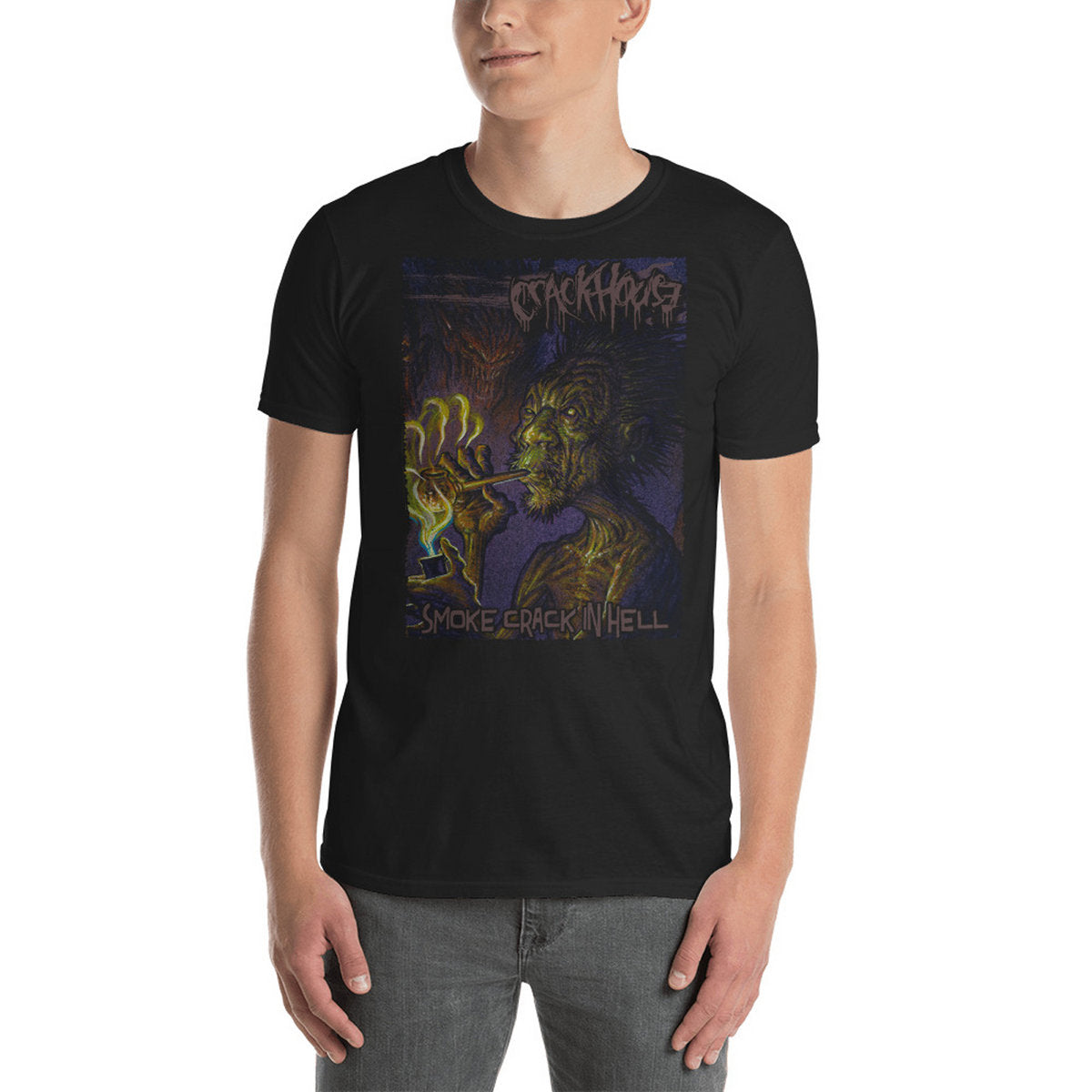 CRACK HOUSE - Smoke Crack In Hell Black T-Shirt