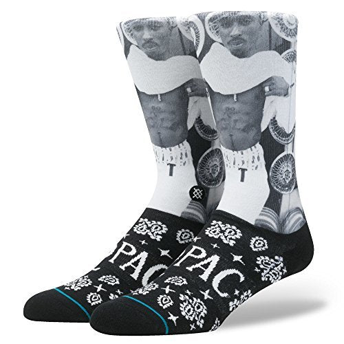 2 Pac - Stance 2 Pac Bandana Crew Socks - Mens Black Size L [Socks]