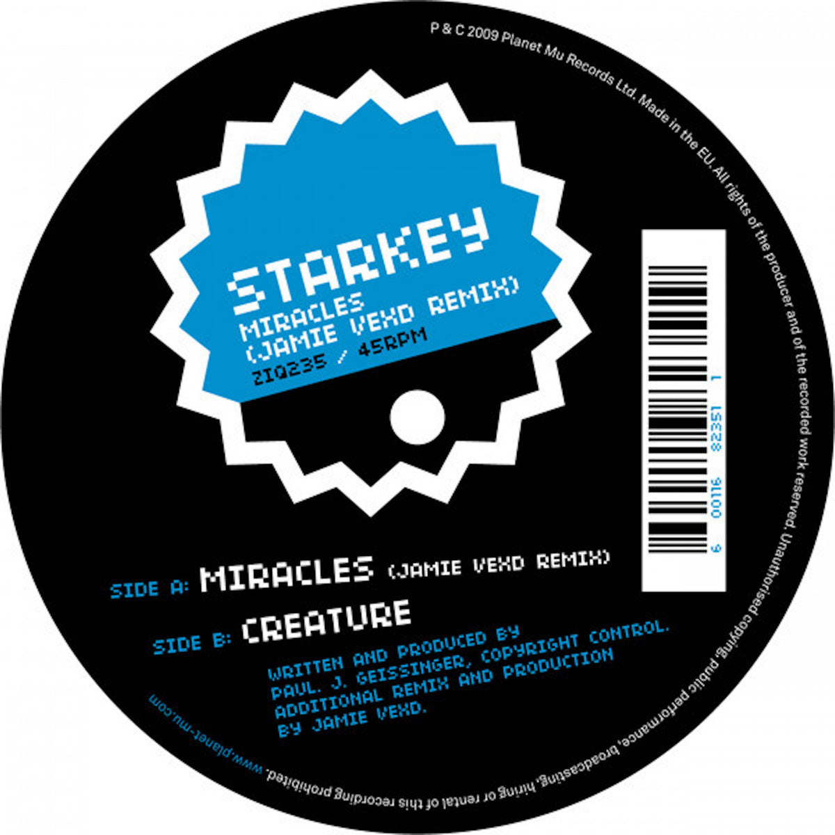 Starkey - Miracles (Jamie Vex?d vs Starkey Remix) - 12" [Vinyl]