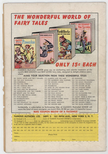 Classics Illustrated Junior 545 Gilberton 1957 FR Glass Mountain HRN 545