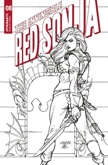 Invincible Red Sonja #8 I 1:25 Joseph Michael Linsner B&W Variant (03/16/2022) Dynamite