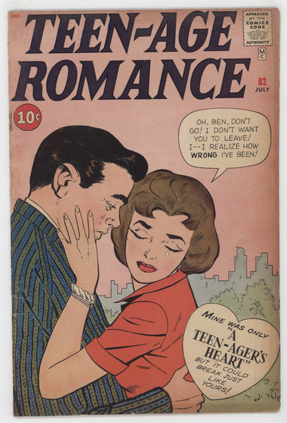 Teen-Age Romances 82 Marvel 1960 VG FN Vince Colletta Kiss Girl Crying