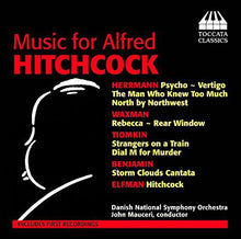 the album cover for Hermann / Waxman / Tiomkin - Music for Alfred Hitchcock