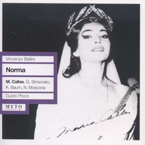 the album cover for Bellini / Callas - Norma: Callas-Simionato-Baum
